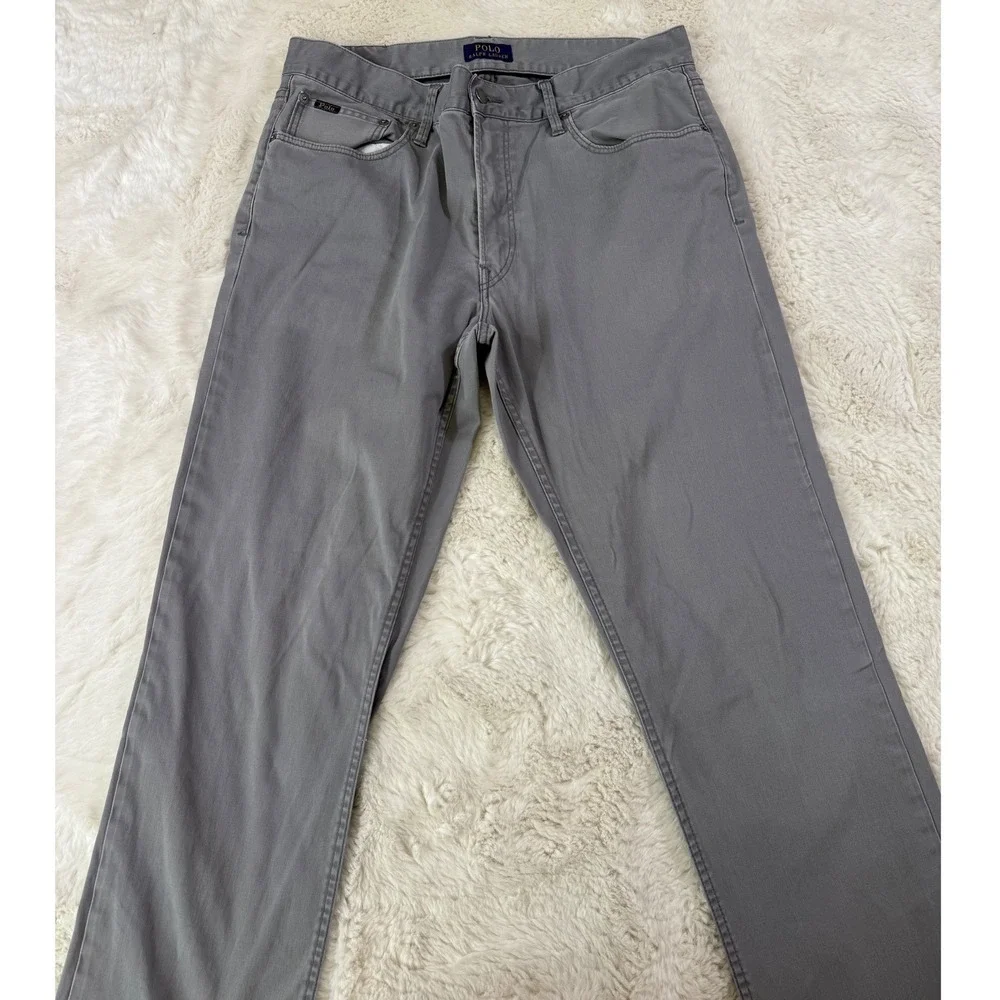 Polo Ralph Lauren Pants 34x34 Gray Straight Leg Casual Classic Mens Chinos